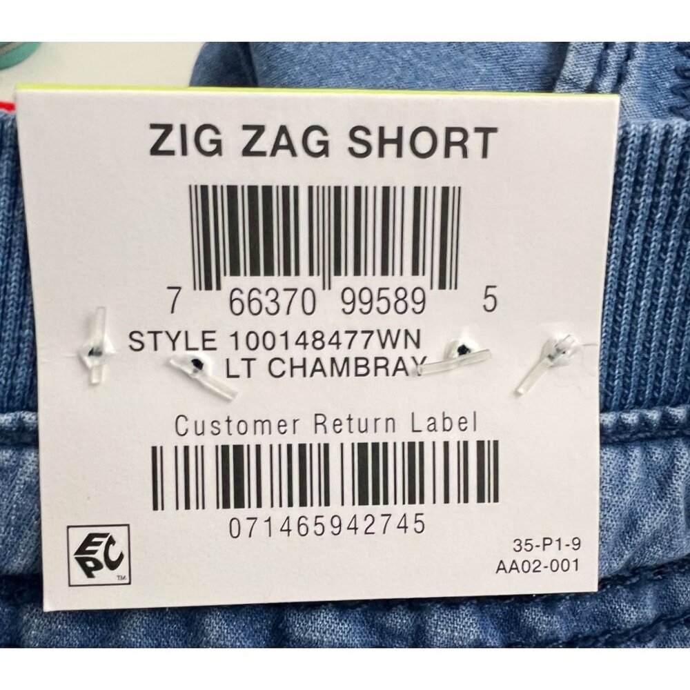 Style & Co Chambray Blue Zip Zag Cargo Pocket Shorts size 18W Mid Rise - Picture 5 of 11
